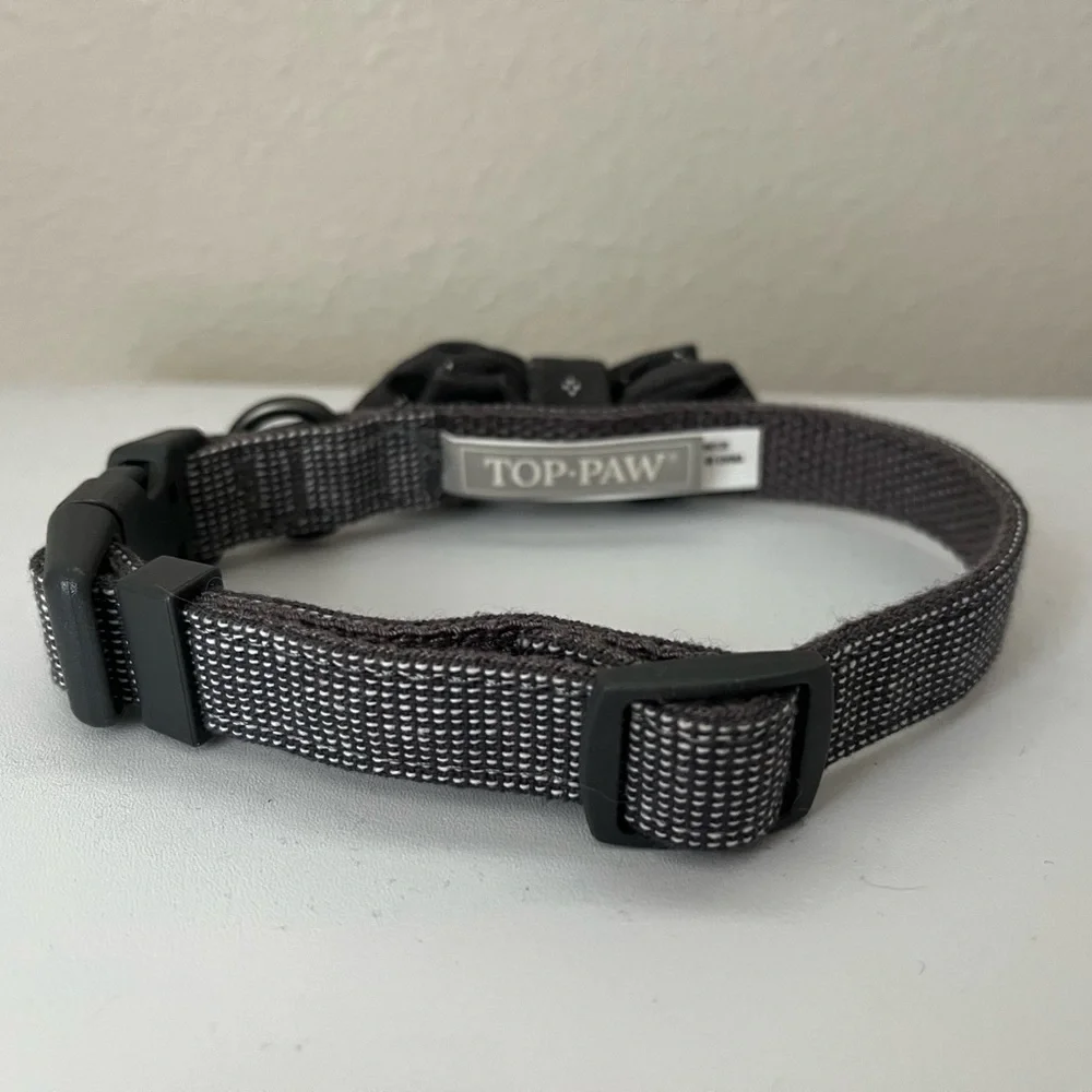 Cute Bow Tie Adjustable Dog Collar by TopPaw in Size Small